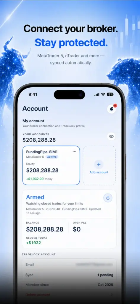 Read-only connected account in TradeLock
